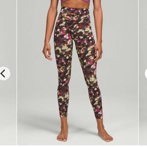 Lululemon- Sz 12- HR Aligns- Soft Focus Splatter Green Multi- 25”